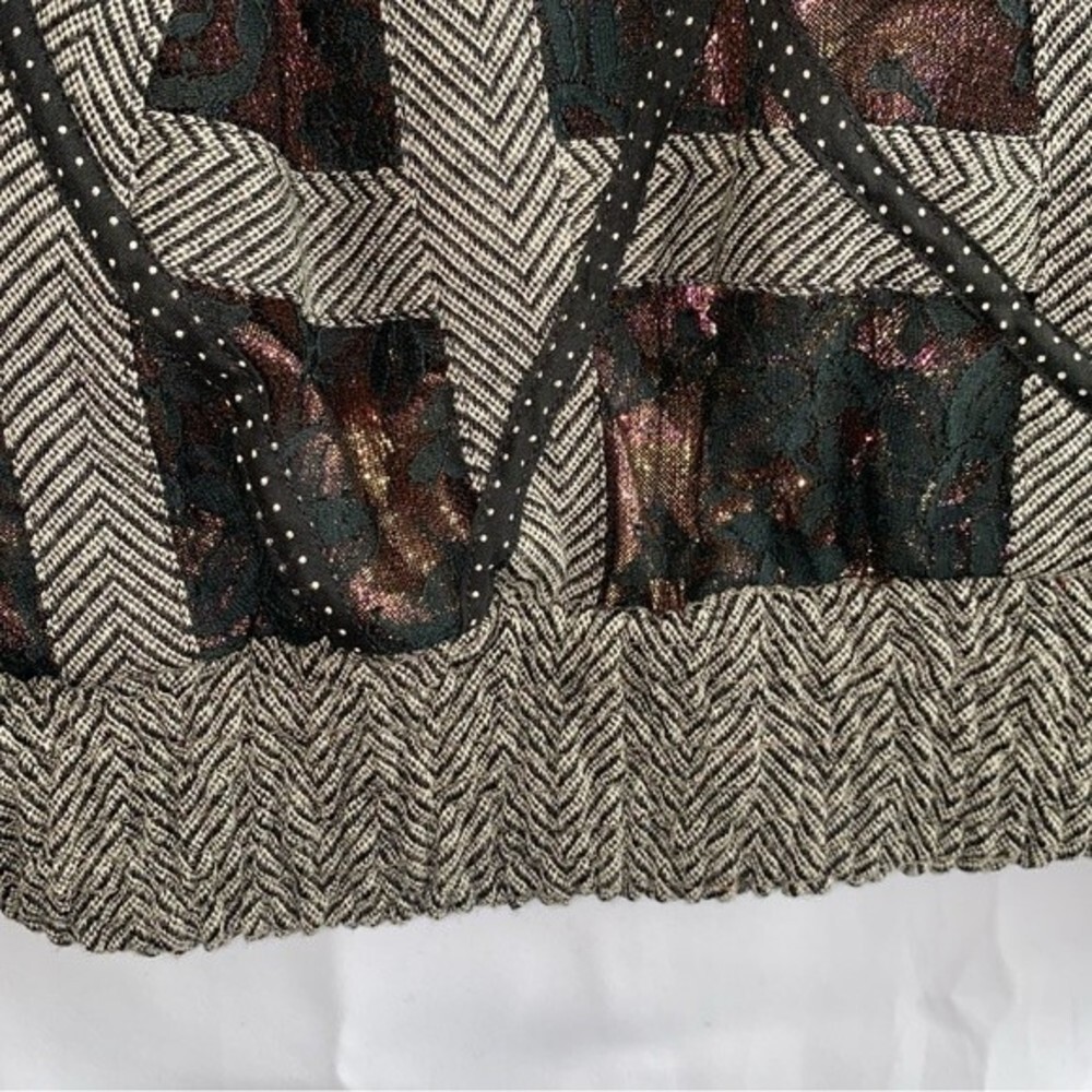 Rare Vintage KOOS Van Den Akker New York Metallic Lace Overly Button Sweater S - Picture 8 of 15